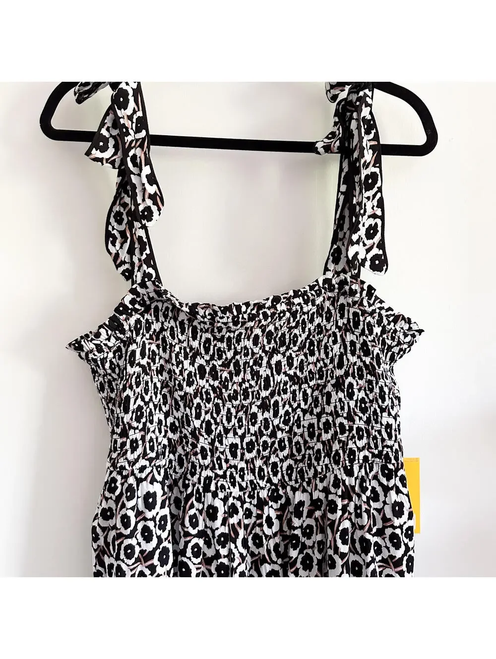 NWT DVF for Target Smocked Tie Strap Neutral Poppy Midi Dress XL‎